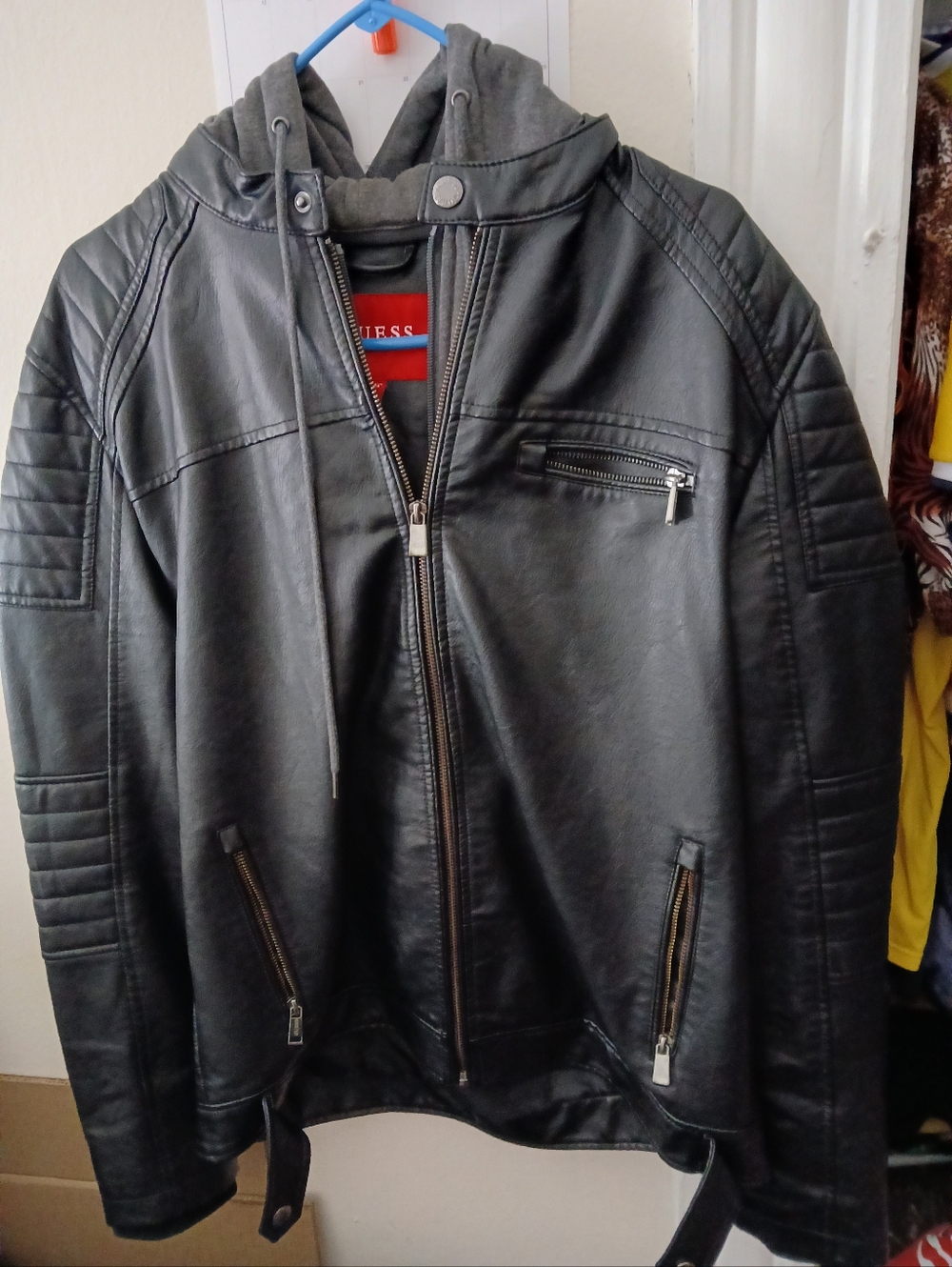 Men's Faux-Leather GUESS Jacket L